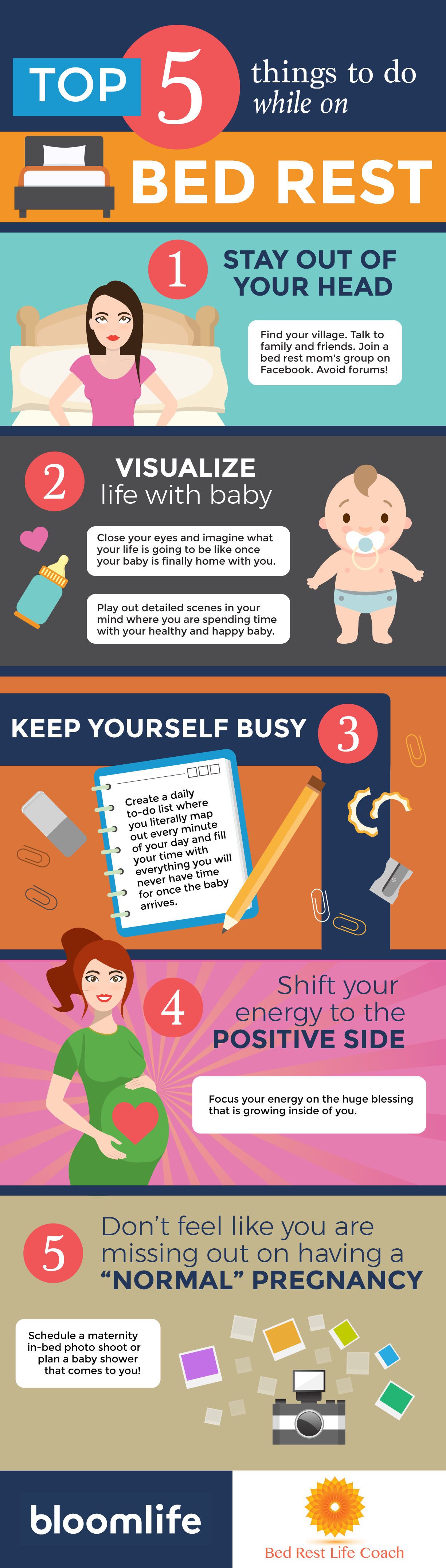 Infographic - Top Five things to do when on bedrest
